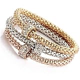 Stretch Popcorn Corn Chain Diamond-Studded Pendant Bracelet Female Jewelry,Round
