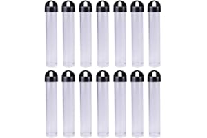 Balacoo Bead Storage Tubes Plastic 30 Pack Small Cylindrical Containers with Black Caps for Jewelry and