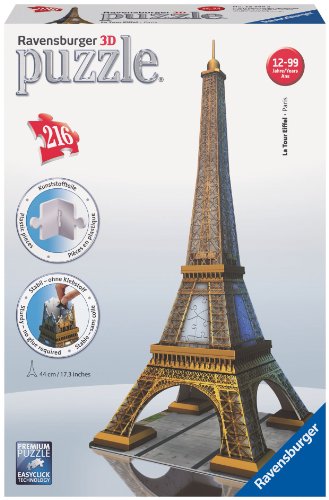 Ravensburger Eiffel Tower 216 Piece 3D Building Set