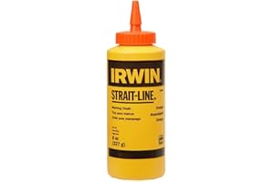 IRWIN Tools STRAIT-LINE High-Visibility Marking Chalk, 8-ounce, Orange (64905ZR), Pack of 1