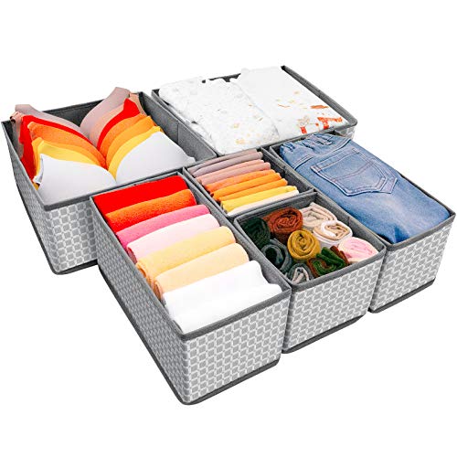 Criusia Drawer Organizer Clothes, 6 Pack Dresser Organizer Bins for Nursery Bedroom, Closet Organization and Storage Dividers for Clothing, Baby Clothes, Underwears, Socks