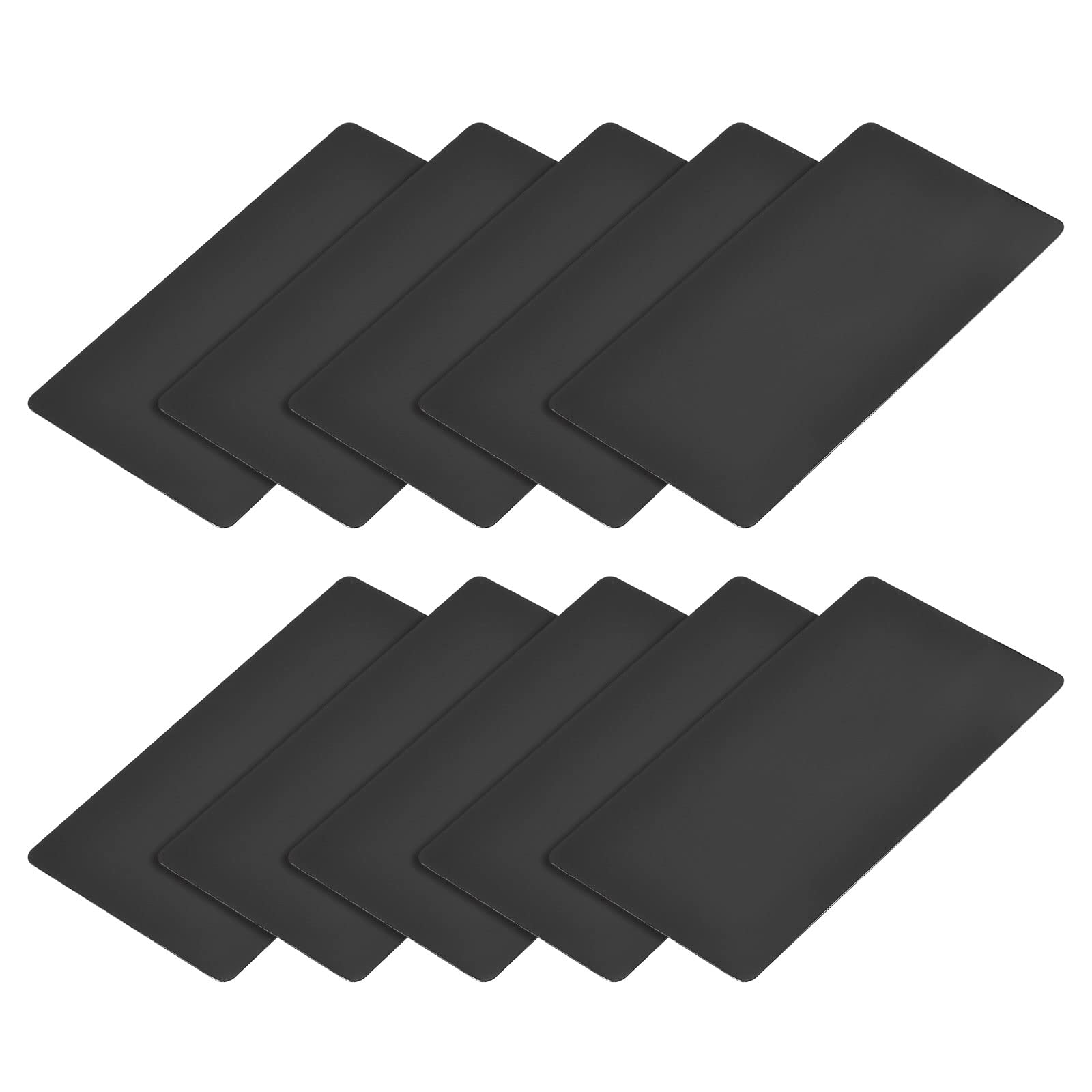 METALLIXITY Blank Metal Card (80mm x 40mm x 0.3mm) 50Pcs, Painted Aluminum Nameplate - for Home Indoor DIY Signage Etching, Black