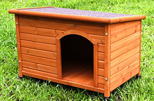 HiCaptain Waterproof Solid Cedar Pet House Deluxe Dog Kennel Universal Fits for Small Medium Large Animals (S:32.8 x 21.8 x 22.2 Inch, Brown) - Thumbnail 7