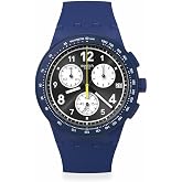 Swatch Chrono 42 Unisex Watch Dress Stainless Steel Blue Quartz Waterproof Nothing Basic About Blue