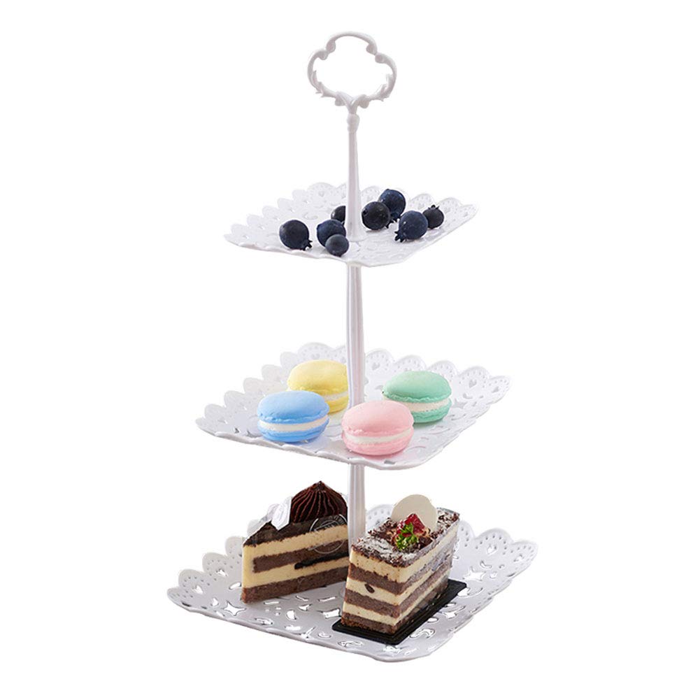 3-Tier Cake Stand and Fruit Plate Cupcake Plastic