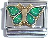 Green Butterfly Italian Charm