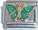 Green Butterfly Italian Charm