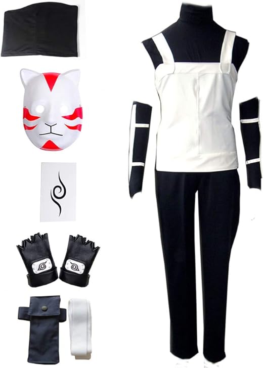 Naruto Cosplay Costume Hatake Kakashi Anbu Ninja Uniform Costume Full