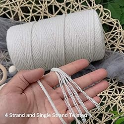 Macrame Cord 3mm 109 Yards Beige, Colored Natural