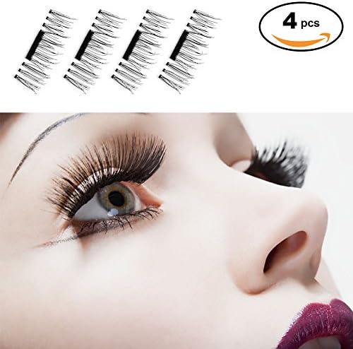 Magnetic Eyelashes, Faiger Newest Magnetic Fake Eyelashes - No Glue Design, Perfect for Makeup beginner ( 1 Pair 4 Pieces )
