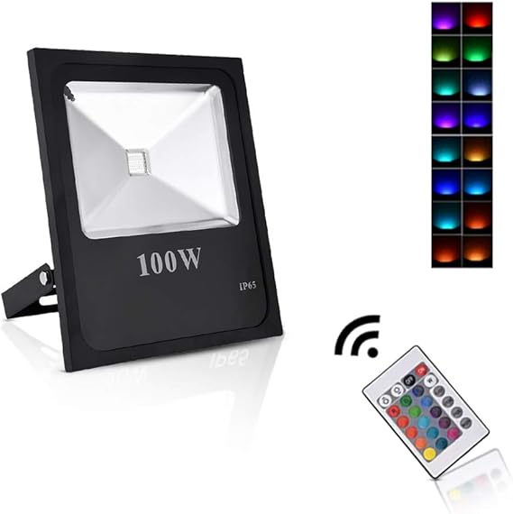 Sararoom 100W RGB Foco LED,IP65 focos led exterior,16 Colores ...