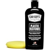 CAR GUYS Plastic Restorer | Bring Plastic, Rubber, and Vinyl Back to Life! | User Friendly Trim Restorer | Safe Auto Detailing Supplies | 8 Oz Kit with Foam Applicator