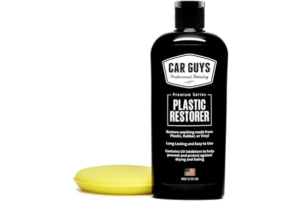CAR GUYS Plastic Restorer | Bring Plastic, Rubber, and Vinyl Back to Life! | User Friendly Trim Restorer | Safe Auto Detailing Supplies | 8 Oz Kit with Foam Applicator