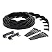 EasyFlex Decorative No-Dig Landscape Edging with Anchoring Spikes, 2.5 in. Tall Scalloped Top Garden Border, 40 Foot Kit, Black (3210-40C-4)