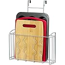 SimpleHouseware Over the Cabinet Door Organizer Holder, Silver