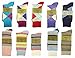 Fine Fit Mens Designer Dress Socks Argyle & Striped Size 10-13 (12 Pairs)