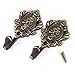 Tinksky Curtain Holdbacks Rose Pattern Vintage Zinc Alloy Drapery Curtain Tieback Hooks-2pcs(Bronze)