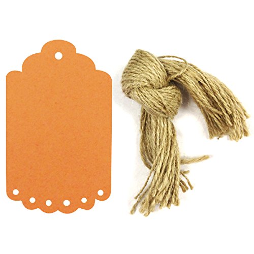 UPC 843483092687, Wrapables 50 Gift Tags/Kraft Hang Tags with Free Cut Strings for Gifts, Crafts &amp; Price Tags, Large Scalloped Edge (Orange)