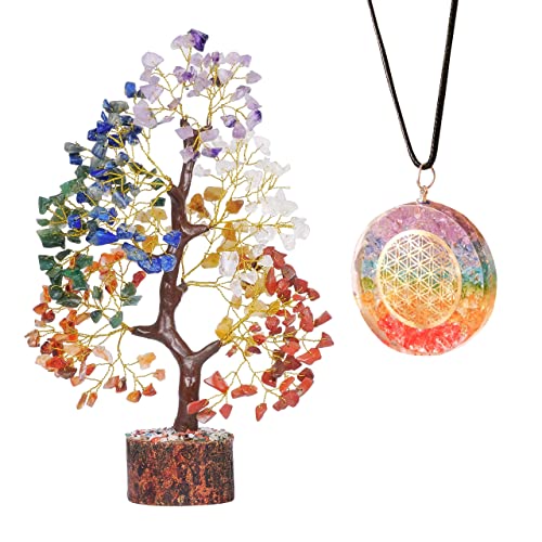 Money Tree of Life Crystal Necklace Orgone Pendant Natural