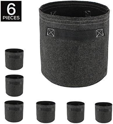 Plant Grow Bags Garden Planting Aeration Fabric Container with Handles Perfect Heavy Harvest Planter Best Root Treatment (2 Gallon/6 Pack) (9 Gallon)