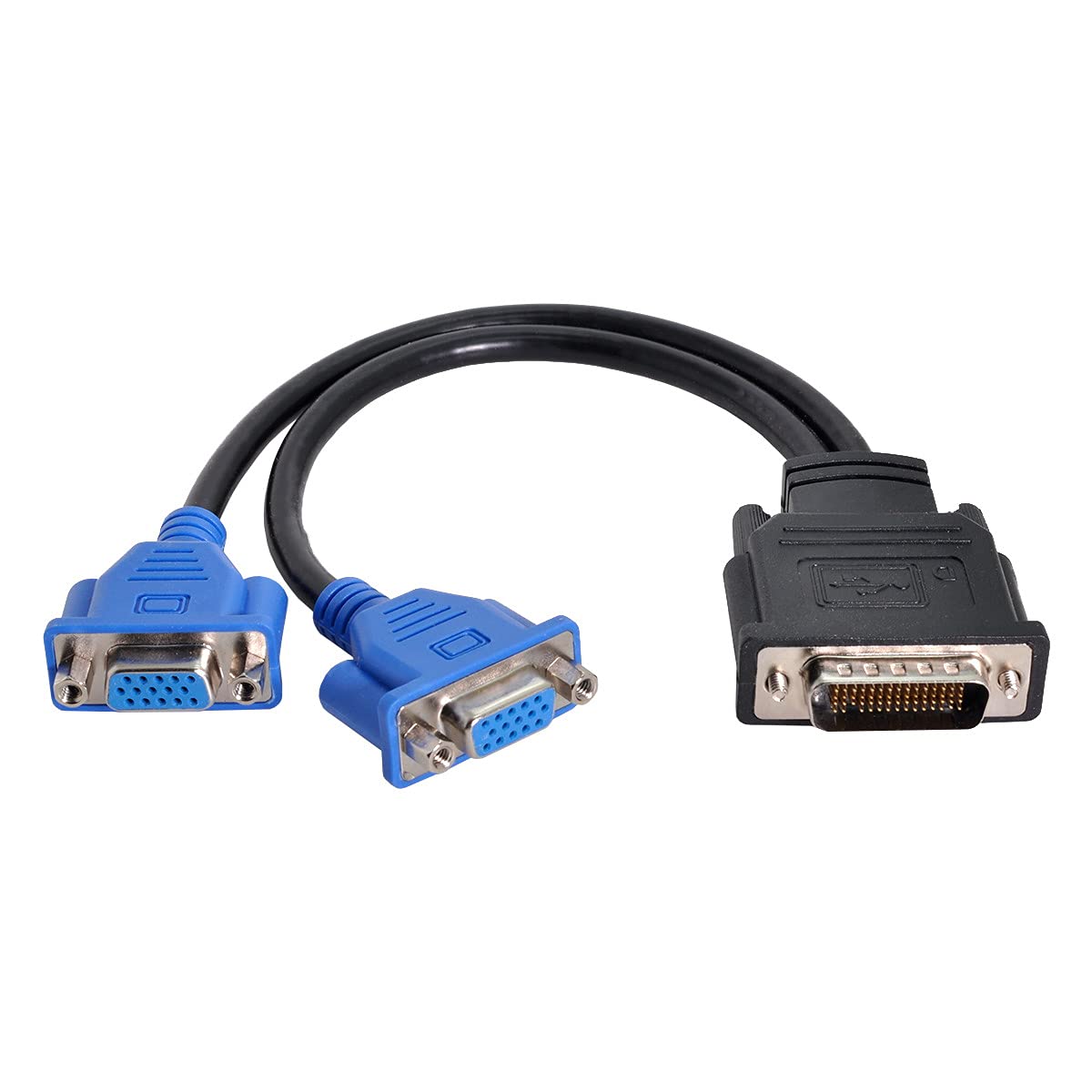 Cablecc DMS-59pin Male to Dual 15Pin VGA RGB Female Splitter Extension Cable for PC Graphics Card