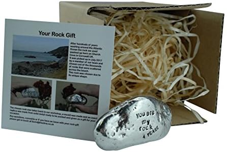 Pirantin 4Th Anniversary You Are My Rock Gift Idea Solid Metal Heavy Polished Rock Gift For 4 Year Anniversary