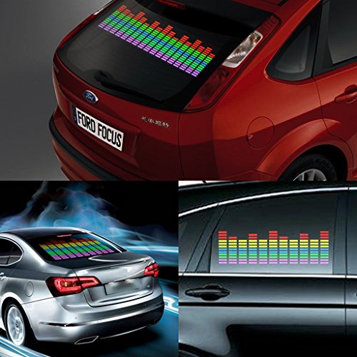 DIYAH Auto Sound Music Beat Activated Car Stickers Equalizer Glow LED Light Audio Voice Rhythm Lamp 45cm X 11cm / 18in X 4.5in (Multi Color) - Thumbnail 6