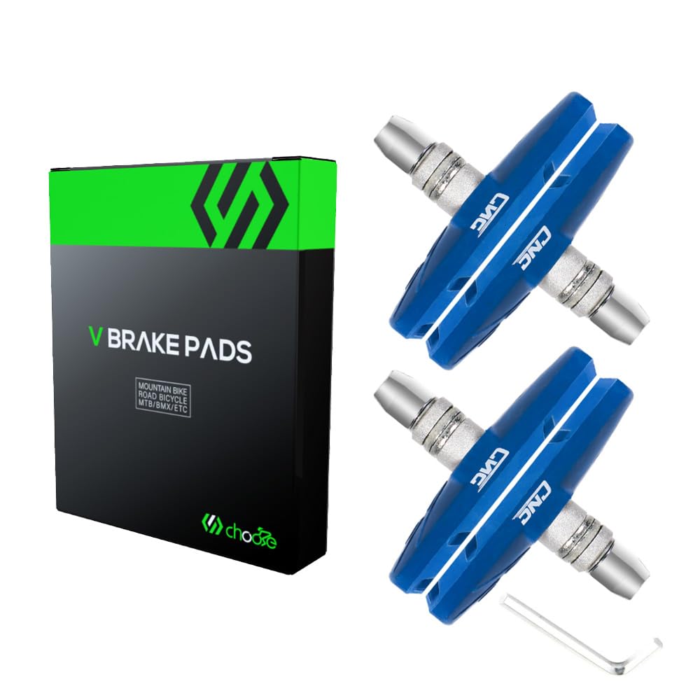 Chooee Bike V-Brake Pads, Bicycle 70mm Brake Pad Set, 2 Pairs Universal Brake Shoes Blue