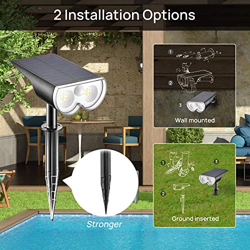 Linkind Solarlampen für außen mit Bewegungsmelder, 3 Modi& 2 Montage, 3000K Warmweiß Helle Solarleuchte 1000Lm IP67 Außenwandleuchte Garten StarRay für Einfahrt, Garage, 2 Stück – Bild 8