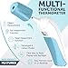 Baby Forehead and Ear Thermometer - Infrared Digital Fever Detector Family First Aid Essential for Infants, Babies, Kids, Adults - Medical Instant Read Thermometer + Storage Bag (White - Blue)