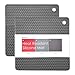 BasicForm Silicone Trivet Square Honeycomb Pattern 7.4x7.4x0.3 Inches (Set of 2) (Gray)