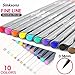 Fineliner Color Pen Set, 0.38 mm Colored Fine Line Point, Sketch Drawing Pen, Porous Fine Point Markers Perfect for Coloring Book and Bullet Journal Art Projects, 10 Colors
