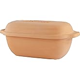 Eurita by Reston Lloyd All-Natural Clay Bread Loaf Pan and Lid, Terracotta, 2-QT
