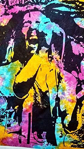 Rubia Textile Bob Marley Indian Hippie Rock on Tapestry Wall Hanging Cotton Bedspread/Throw Table Cloth Decor (Twin Size, Multicolour)