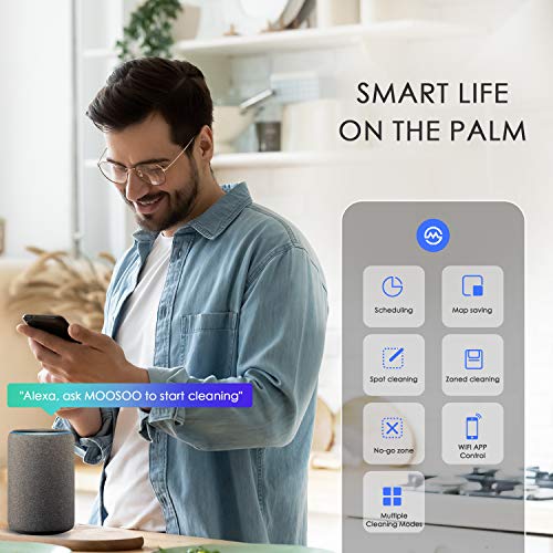 MOOSOO Robot Vacuum, Lidar Navigation SLAM Mapping, 2200Pa Suction, Wi