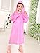 Aircee Age 6~12 Kids Transparent Hooded Jacket Long Raincoat Cover Long Rainwear (Pink)