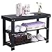 BEWISHOME 2-Tier Bamboo Shoe Bench,Shoe Rack Organizer Entryway, Shoe Shelf with Storage Perfect for Hallway,Bedroom,Bathroom,Patio,Cubby Closet,Cabinet and Foyer KXD01A (Black)