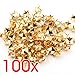 TOOGOO(R) 100x Gold 8mm Pyramid Studs Spots Punk Nailheads Spikes for Bag Shoes Bracelet