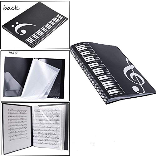 Aimeio 40-Pocket Protector Presentation Book A4 Size 80-Page Capacity,Available for Report Sheets,Artworks,Music Sheets,Clippings School Office Supplies,Black - Thumbnail 4