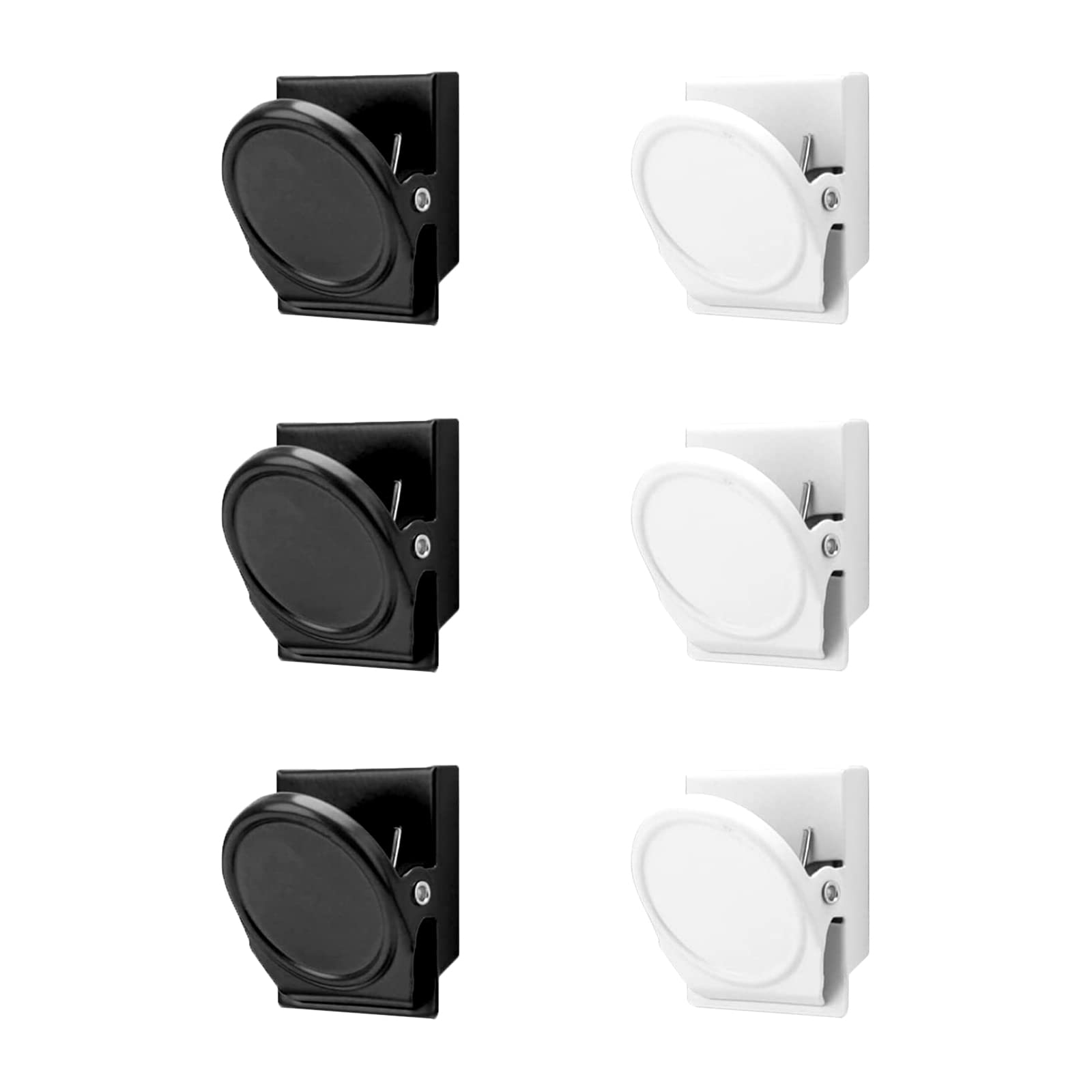 LUCTHY Fridge Magnets Clips 6pcs, Strong Whiteboard Magnets Coloured Magnetic Clips Scratch-Resistant for Kids and Adults (Blackwhite Round 6pcs) โ image 1