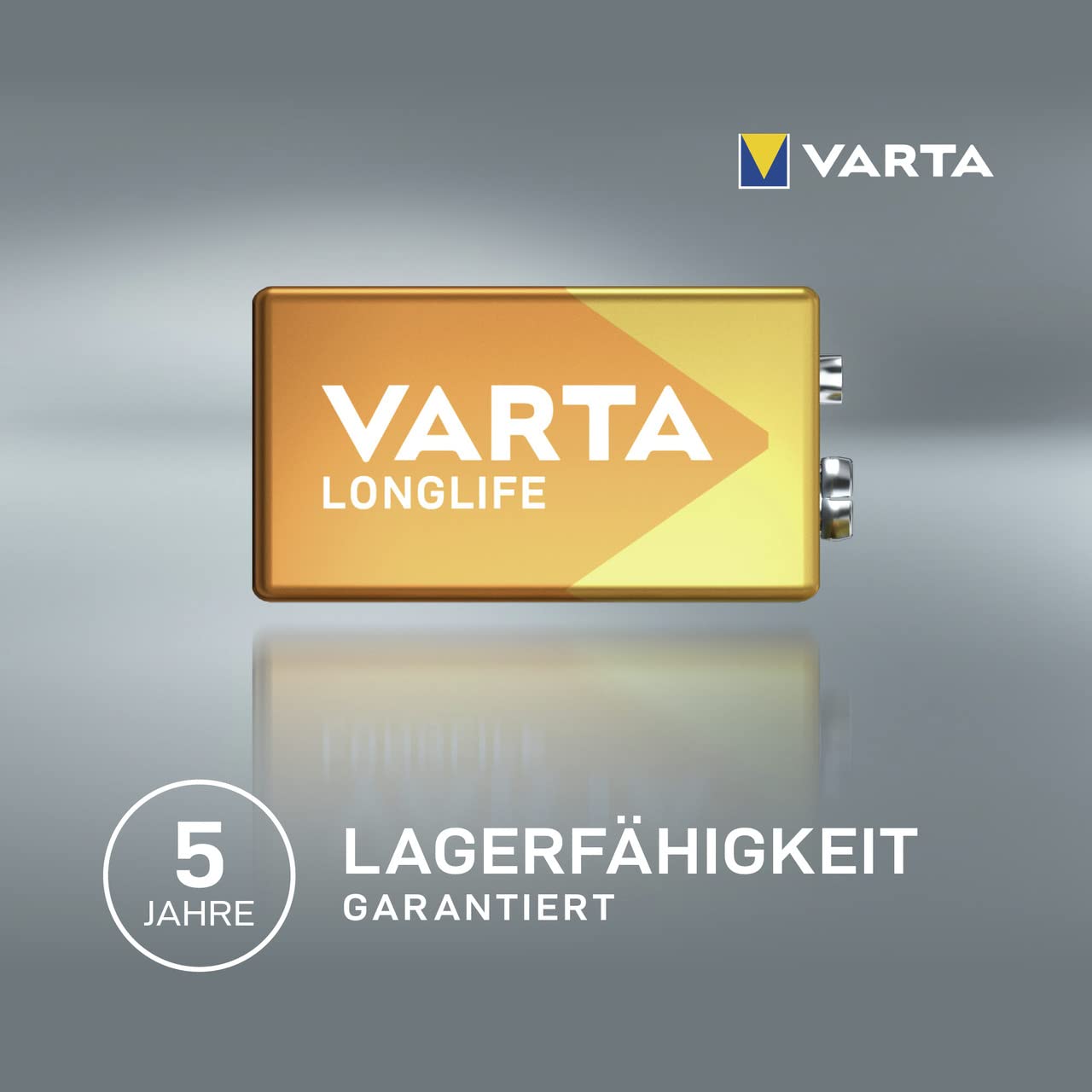 VARTA Batterien 9V Blockbatterie, 2 Stück, Longlife, Alkaline, Vorratspack, für Rauchmelder, Brand- & Feuermelder 3