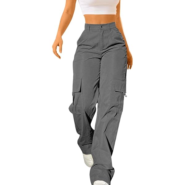 Women Cargo Pants, Wide Leg Casual Pants for Women Trendy