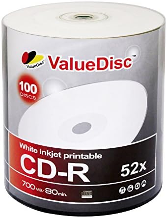 Value Disc CD-R 80min 700MB 52X White Inkjet Printable 100 Pack
