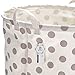 Sea Team 19.7 Inches Large Sized Waterproof Coating Ramie Cotton Fabric Folding Laundry Hamper Bucket Cylindric Burlap Canvas Storage Basket with Stylish Polka Dot Design (19.7