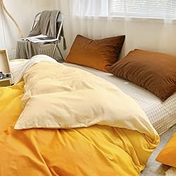 CLOTHKNOW Orange Yellow Comforter Set King 3Pcs