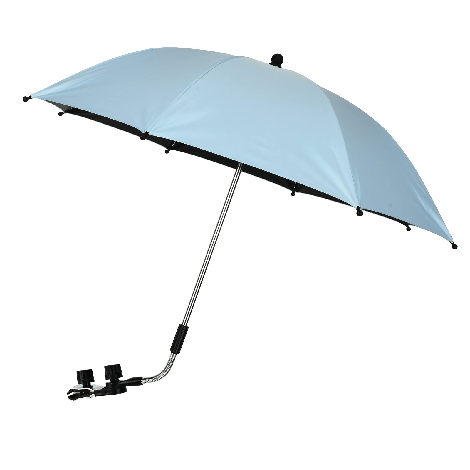 STARRY CITY Baby Stroller Umbrella with Adjustable Clamp, Pram Parasol Parasol with Clip, SPF 50+, Ideal for Prams and Strollers (Blue) 1 Count (Pack of 1)