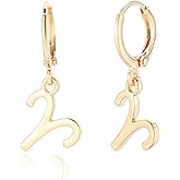 TGOLM 14k Gold Plated Zodiac Sign Drop Hoop Earrings for Women Birthday Gift
