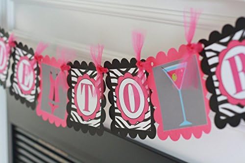Hot Pink Zebra Animal Print Bridal Shower Bachelorette Party Banner Bridal Shower "Bride to Be" Wedding Bachelorette Party Banner Martini Lingerie Shower - Favor Tags, Door Sign, Centerpieces etc.