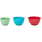 Farberware Mixing Bowl with Pour Spout, Set of 3 - Assorted Colors | Nesting Bowls for Baking & Cooking with Non-Slip Base - 