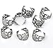 Housweety 20 Silver Tone Adjustable Filigree Ring Settings US 8